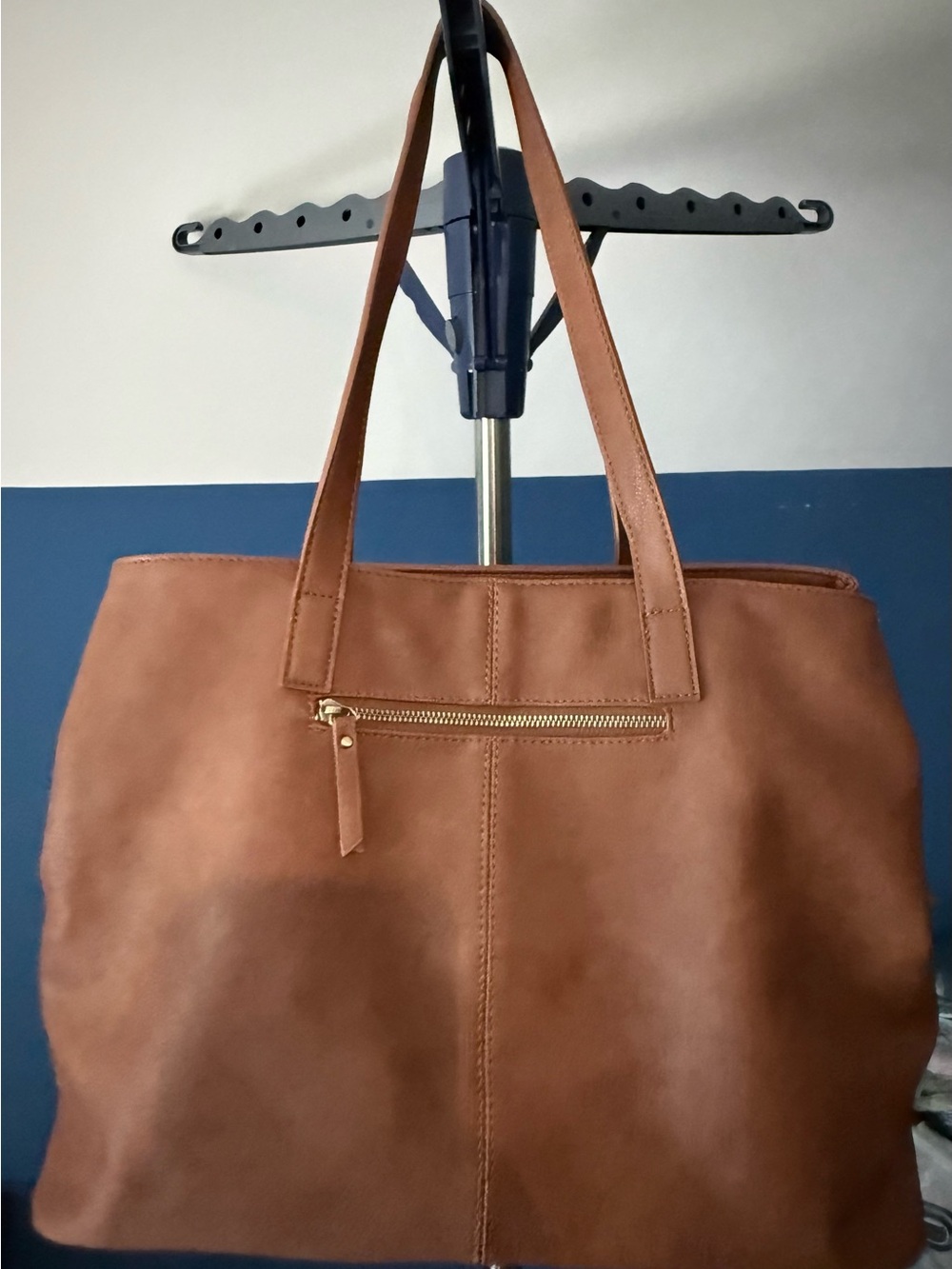 Antik Kraft Brown Cognac Large Tote Shoulder Bag imitation Leather